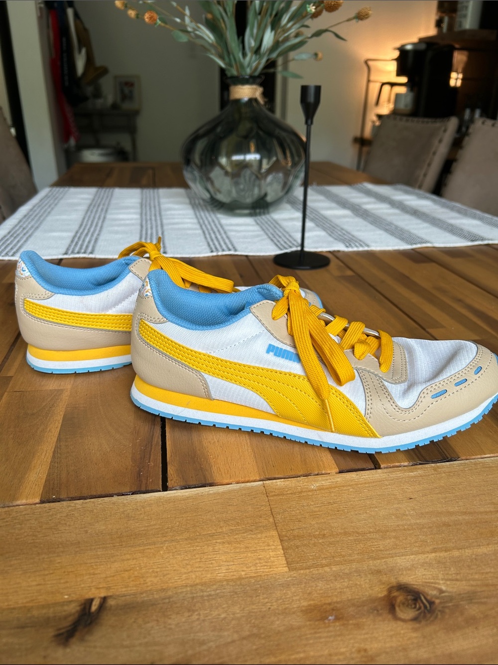 Puma women's Yellow & Blue Cabana Run Athletic Sneakers - Picture 3 of 8